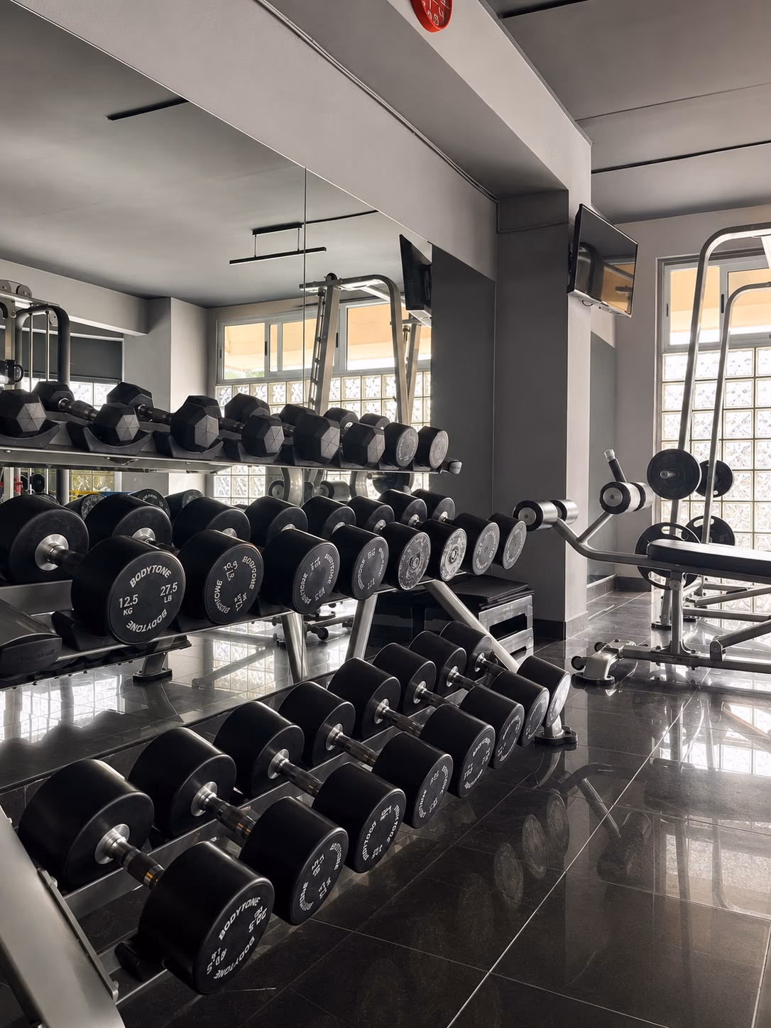 Zona de mancuernas y peso libre de Fitness Center
